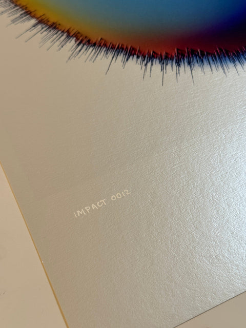 IMPACT 0012 by Kalle Hellzén, hand-signed one-of-one original on Hahnemühle Photo Rag Metallic 340gsm. Additional perspective.