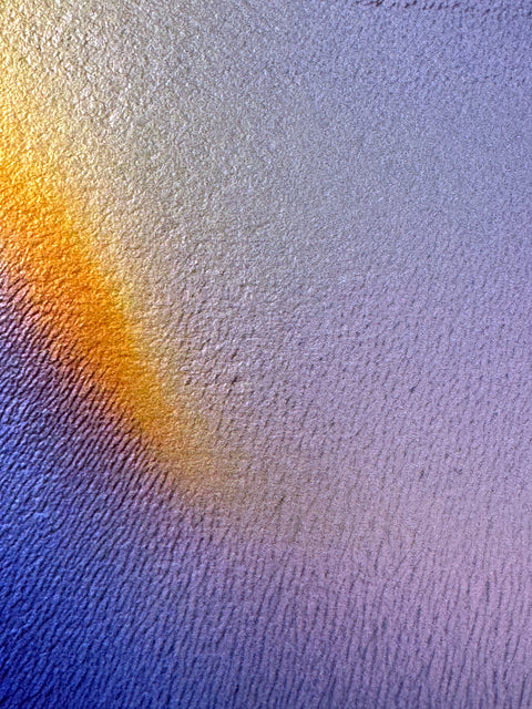 IMPACT 0014 by Kalle Hellzén, hand-signed one-of-one original. Archival pigment on Hahnemühle Photo Rag Metallic 340gsm, from macro studies of pigment, medium, chemistry, and physics under chromatic pressure. Alternate view.