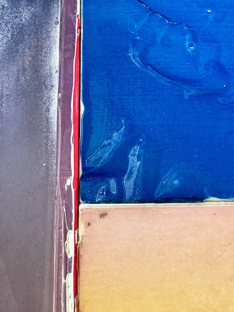 The Cyan Spills, 70 x 90 cm, detail of the surface