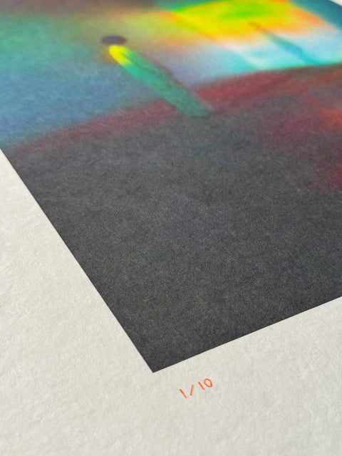The Solar Pavilion by Atelier Kalle Hellzén, hand-signed and numbered Limited Edition of 10. Archival pigment on handmade 300gsm kozo washi with natural deckled edge. Detail of the edition number.