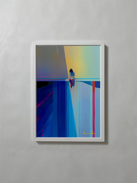 Bird by Atelier Kalle Hellzén, A3 open-edition print flush-mounted in a white frame.