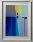Bird by Atelier Kalle Hellzén, A2 open-edition print float-mounted behind museum glass in a white frame.
