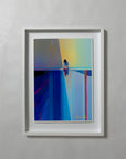 Bird by Atelier Kalle Hellzén, A3 open-edition print float-mounted behind museum glass in a white frame.