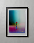 Off Season by Atelier Kalle Hellzén, A3 open-edition print float-mounted behind museum glass in a black frame.