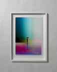 Off Season by Atelier Kalle Hellzén, A3 open-edition print float-mounted behind museum glass in a white frame.