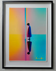 Private Sun by Atelier Kalle Hellzén, A2 open-edition print float-mounted behind museum glass in a black frame.