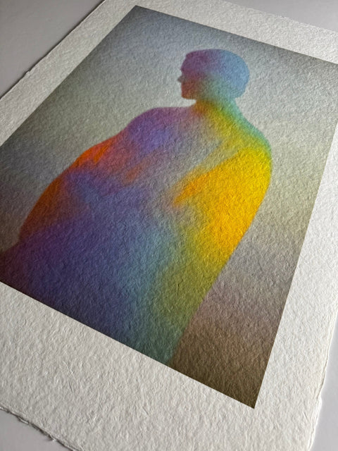 WHSPR by Atelier Kalle Hellzén, hand-signed and numbered Limited Edition of 5. Archival pigment on handmade 300gsm kozo washi with natural deckled edge. Additional perspective.