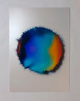IMPACT 0015 by Kalle Hellzén, hand-signed one-of-one original. Archival pigment on Hahnemühle Photo Rag Metallic 340gsm, from macro studies of pigment, medium, chemistry, and physics under chromatic pressure.