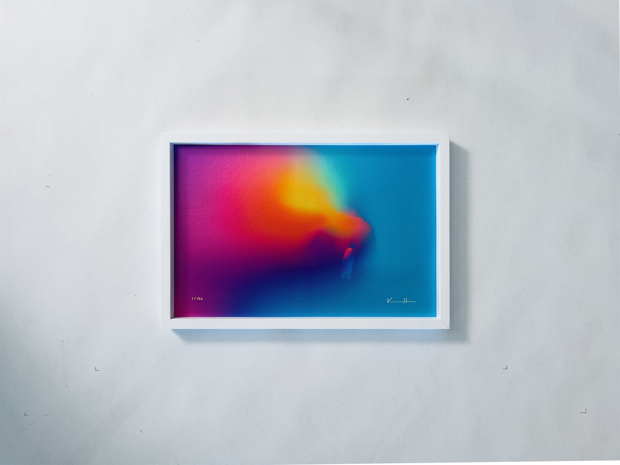 The Corner, Scale 0 Shadow Box w. Artglass (white) - print of The Relief of Becoming Small