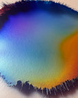 IMPACT 0015 by Kalle Hellzén, hand-signed one-of-one original. Archival pigment on Hahnemühle Photo Rag Metallic 340gsm, from macro studies of pigment, medium, chemistry, and physics under chromatic pressure. Further documentation view.