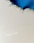 IMPACT 0015 by Kalle Hellzén, hand-signed one-of-one original. Archival pigment on Hahnemühle Photo Rag Metallic 340gsm, from macro studies of pigment, medium, chemistry, and physics under chromatic pressure. Documentation view.