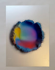 IMPACT 0016 by Kalle Hellzén, hand-signed one-of-one original. Archival pigment on Hahnemühle Photo Rag Metallic 340gsm, from macro studies of pigment, medium, chemistry, and physics under chromatic pressure.