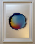 IMPACT 0017 by Kalle Hellzén, hand-signed one-of-one original presented in float mount with Artglass and a white frame. Archival pigment on Hahnemühle Photo Rag Metallic 340gsm.