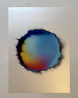 IMPACT 0017 by Kalle Hellzén, hand-signed one-of-one original. Archival pigment on Hahnemühle Photo Rag Metallic 340gsm, from macro studies of pigment, medium, chemistry, and physics under chromatic pressure.