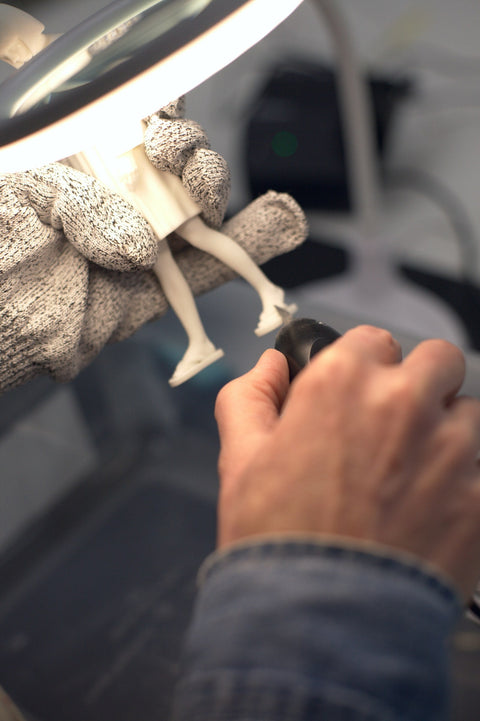 Hand-finishing Bird in the atelier