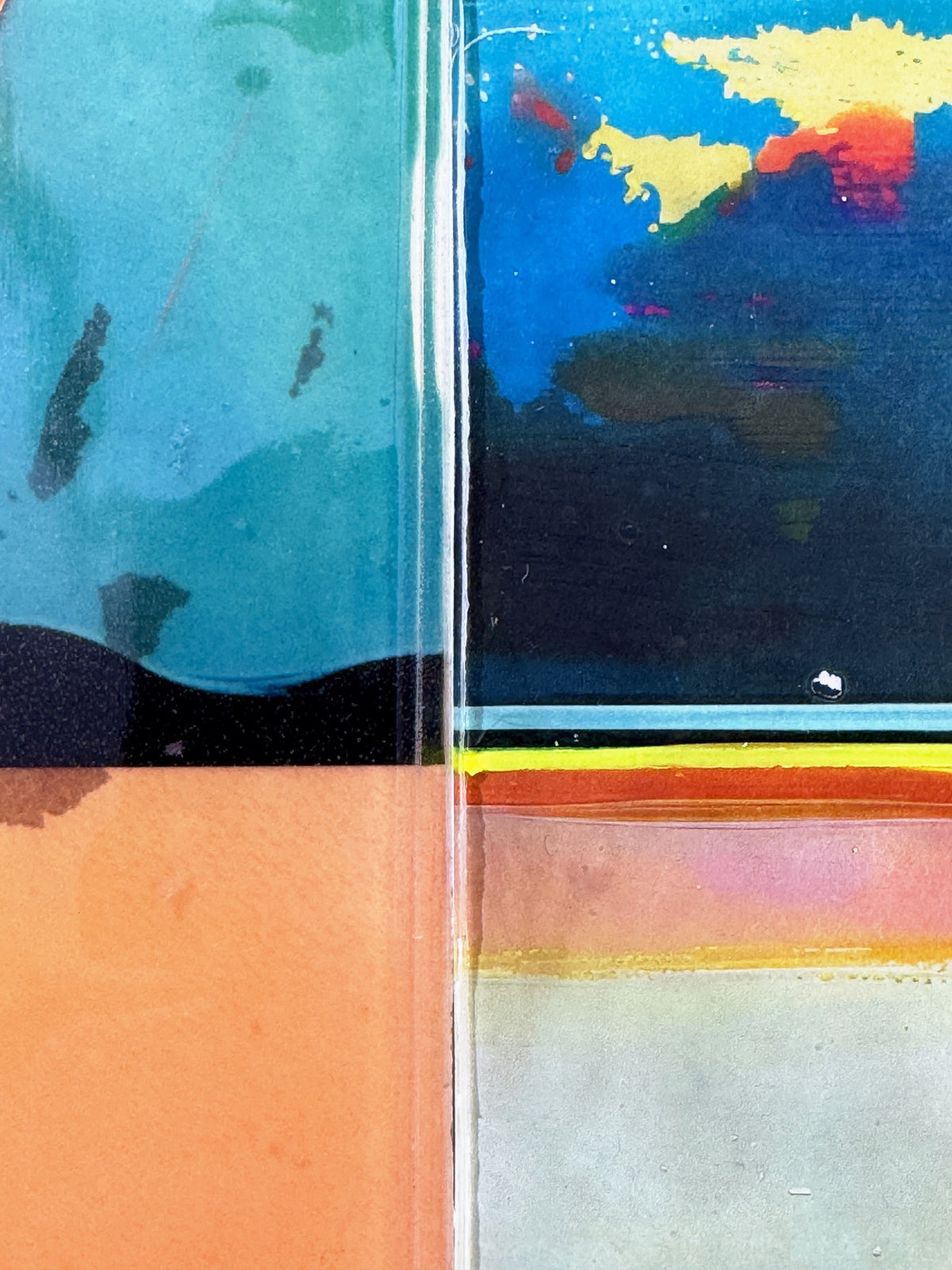 Night Swim, 40 x 40 cm, detail of the surface