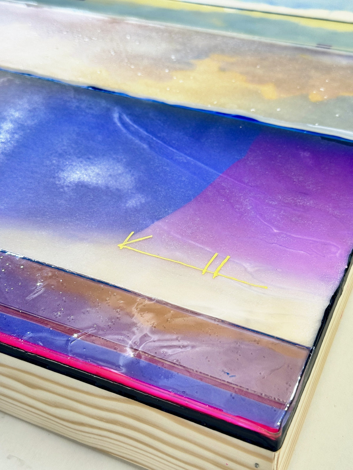 Subtle Shifts, 40 x 50 cm, detail of the surface