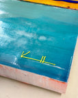 The Cyan Spills, 70 x 90 cm, detail of the surface