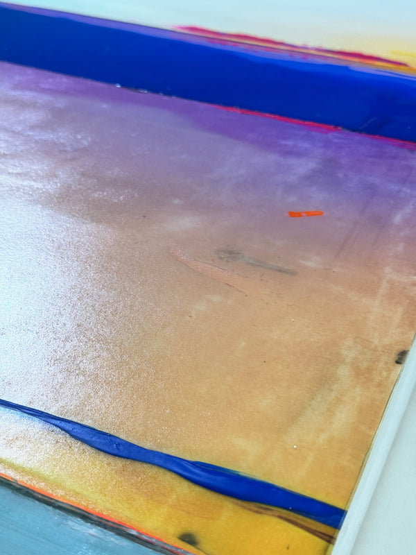 The Cyan Spills, 70 x 90 cm, detail of the surface