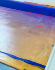 The Cyan Spills, 70 x 90 cm, detail of the surface