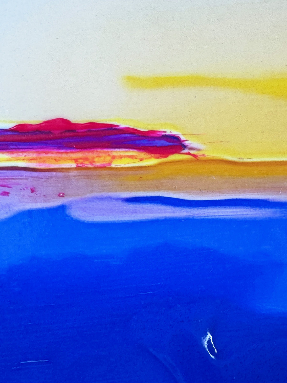 The Cyan Spills, 70 x 90 cm, detail of the surface