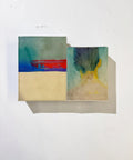 Things About Red, 33 x 24 cm, two panels, pigment transfer, acrylic and varnish on cradled wooden boards