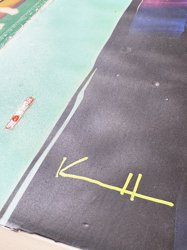 Through Peach to Gold, 58 x 60 cm, detail of the surface