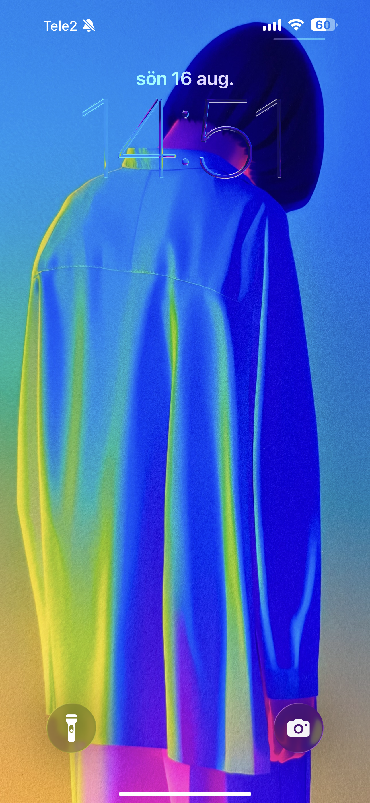 Phone lock screen showing a detail from Nothing is Broken by Kalle Hellzen as wallpaper.