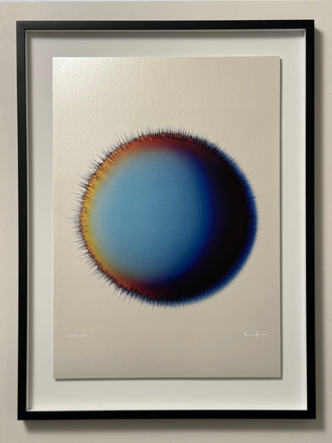 IMPACT 0012 by Kalle Hellzén, hand-signed one-of-one original presented in float mount with Museum Glass and black frame. Archival pigment on Hahnemühle Photo Rag Metallic 340gsm.