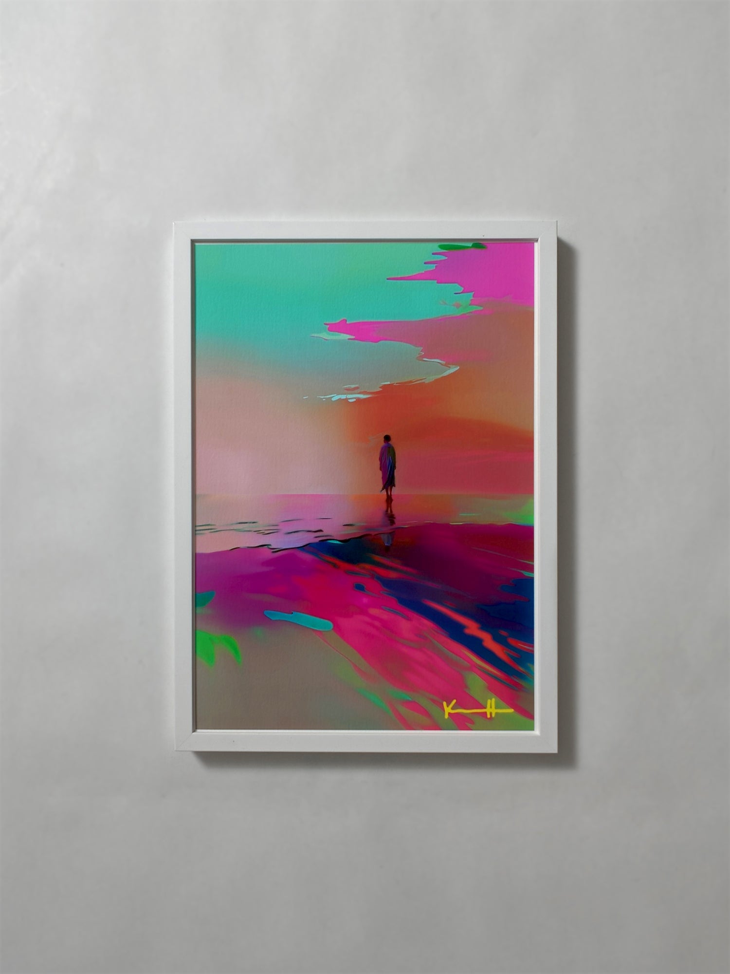 Golden Hour by Atelier Kalle Hellzén, A3 open-edition print flush-mounted in a white frame.