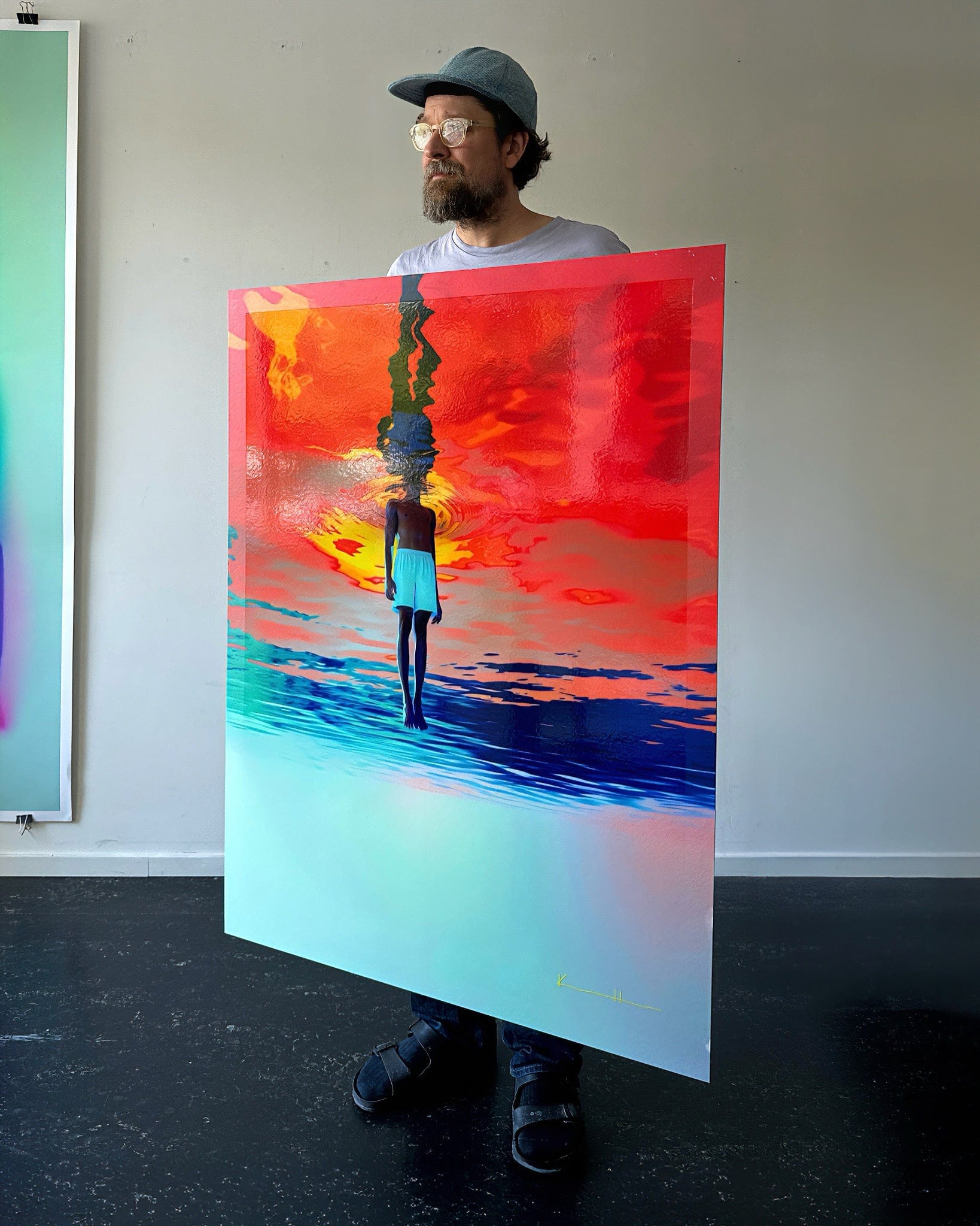 Atelier Kalle Hellzén Hand-Embellished Unique 90cm x 120cm, 35.43inches x 47,24inches / Aluminum Air | Hand-Embellished Unique