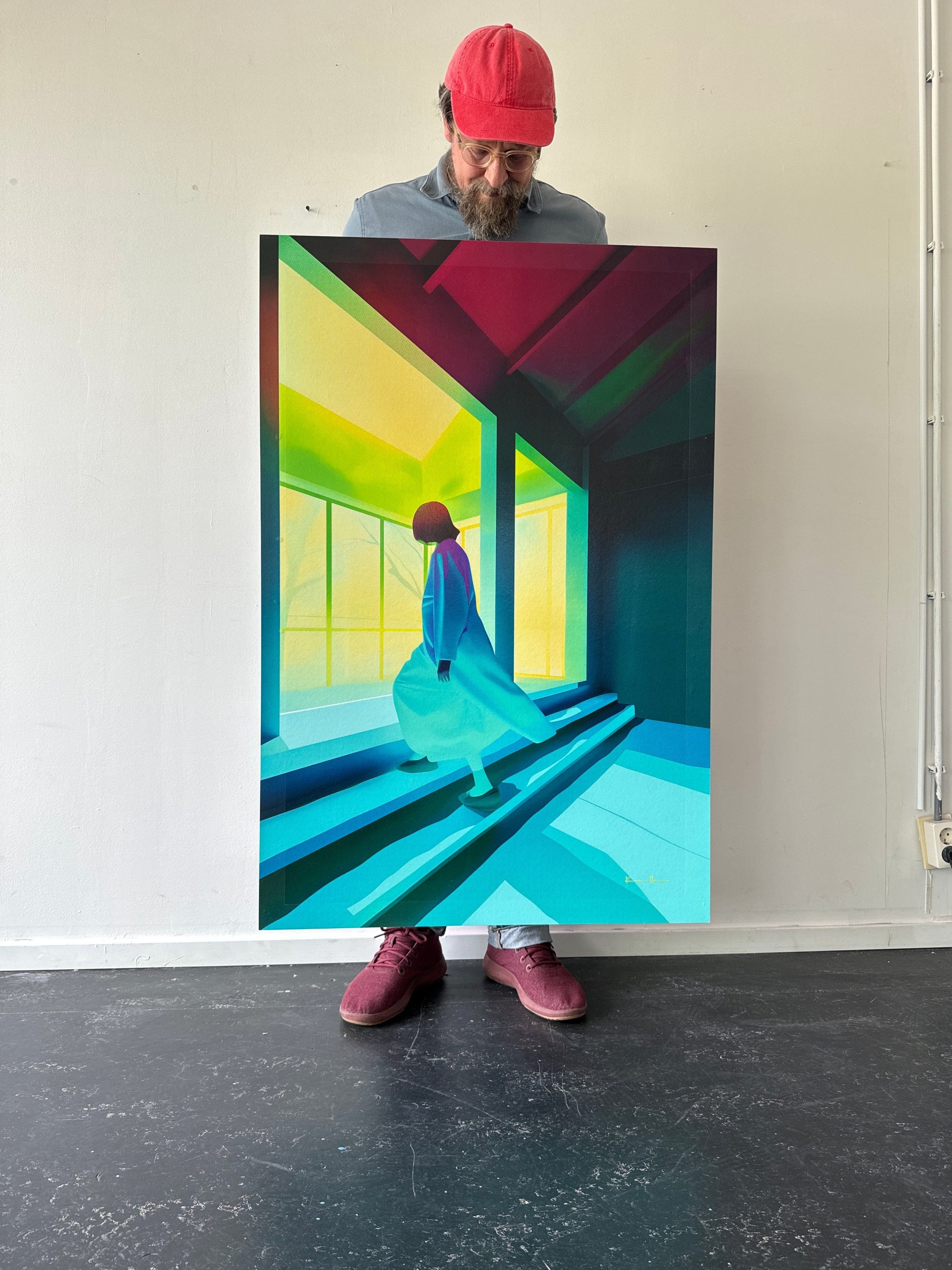 Atelier Kalle Hellzén Hand-Embellished Unique Hand-Embellished - 80cm x 120cm, 31.5inches x 47x25inches / Aluminium Mount Lead | Hand-Embellished Unique
