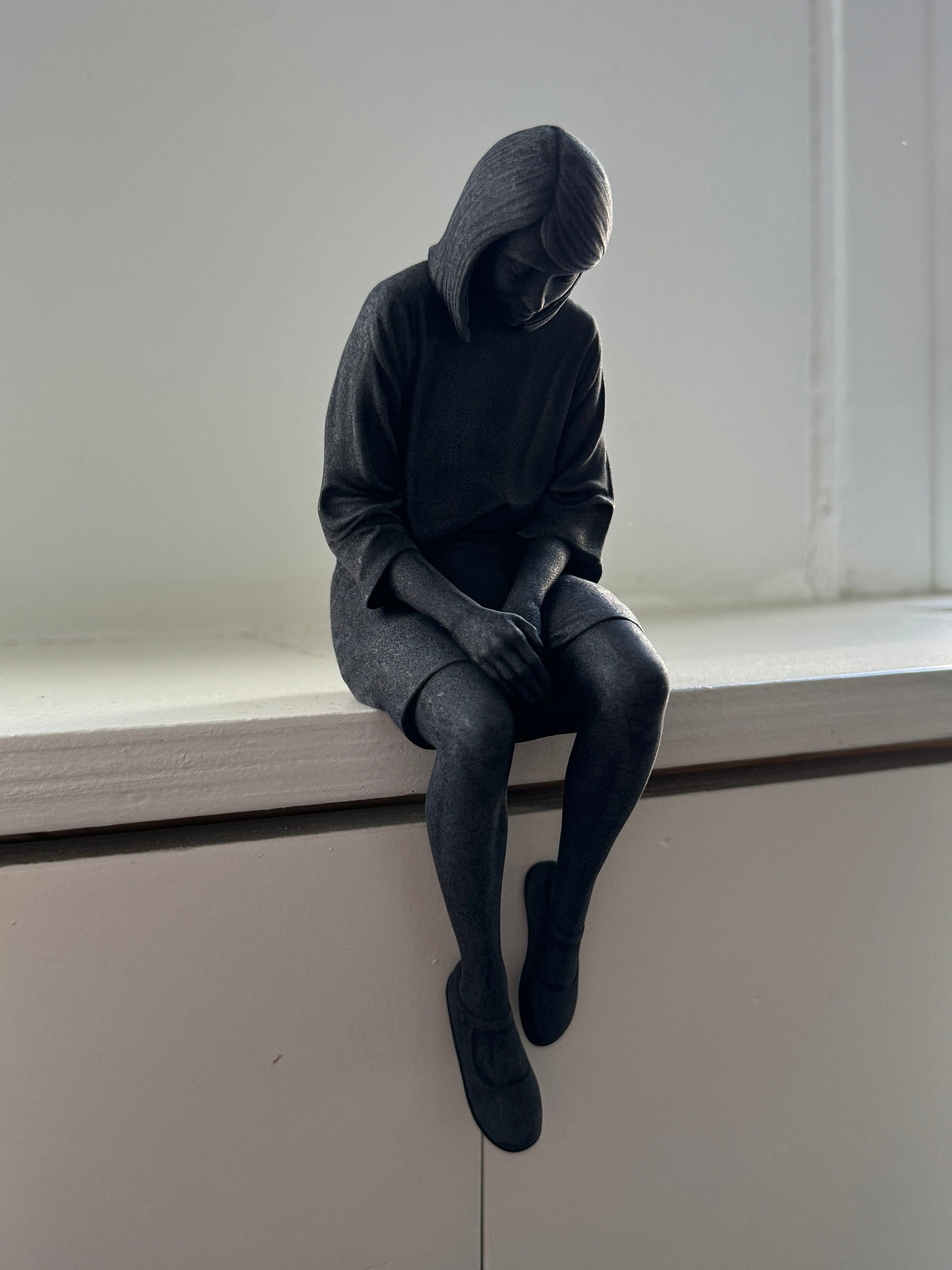 Atelier Kalle Hellzén Sculpture Originial Size (5.9" / 15 cm) / Black White Bird