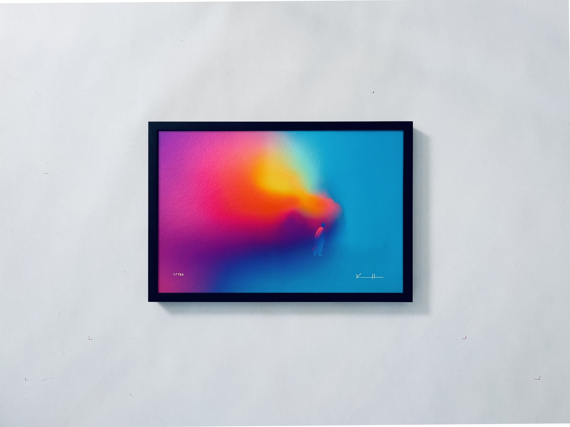 The Corner, Scale 0 Flush Mount (black) - print of The Relief of Becoming Small
