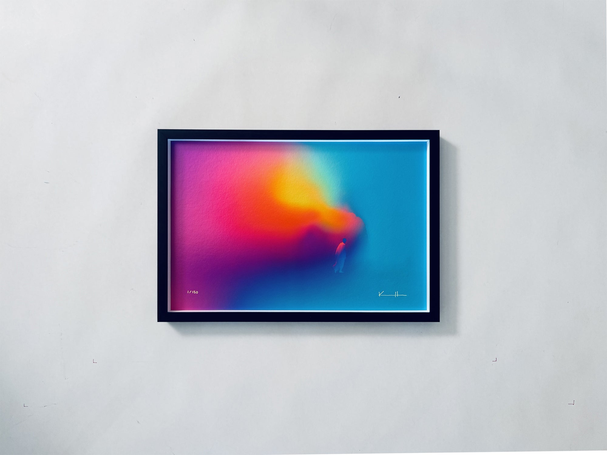 The Corner, Scale 0 Shadow Box w. Artglass (black) - print of The Relief of Becoming Small
