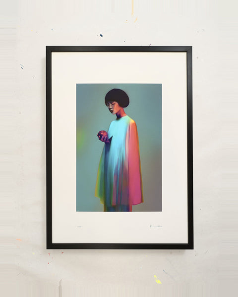 Becoming, 42 × 59.4 cm, giclée on Hahnemühle German Etching, flush mount, black frame