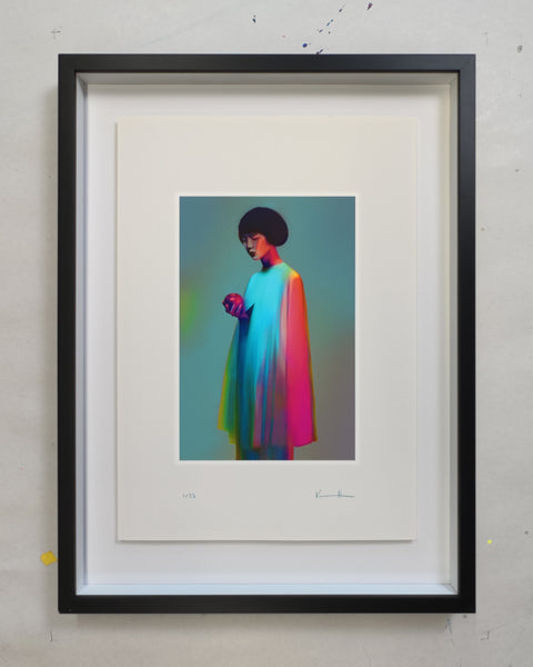 Becoming, 29.7 × 42 cm, giclée on Hahnemühle German Etching, float mount, black frame