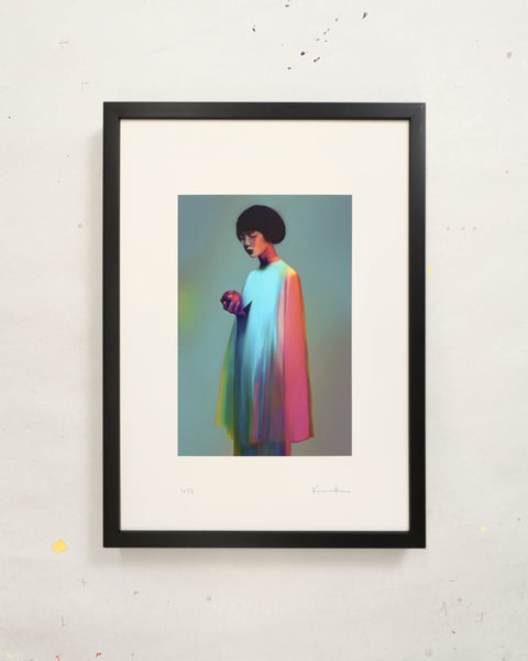 Becoming, 29.7 × 42 cm, giclée on Hahnemühle German Etching, flush mount, black frame