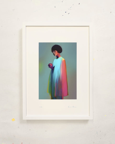 Becoming, 29.7 × 42 cm, giclée on Hahnemühle German Etching, flush mount, white frame