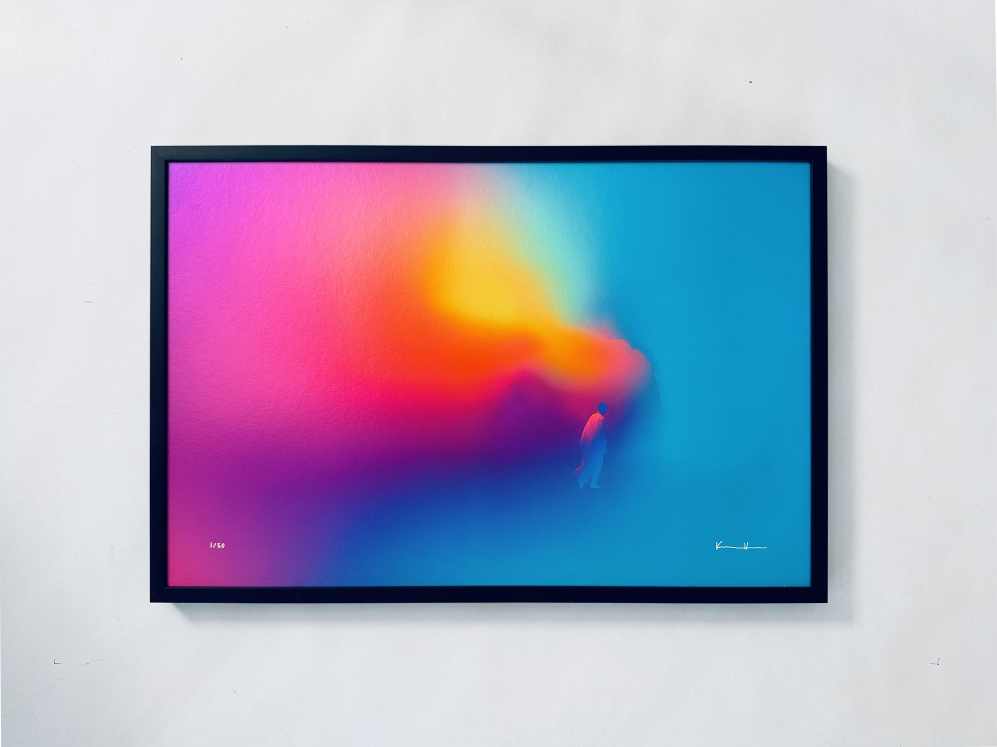 The Corner, Scale I Flush Mount (black) - print of The Relief of Becoming Small
