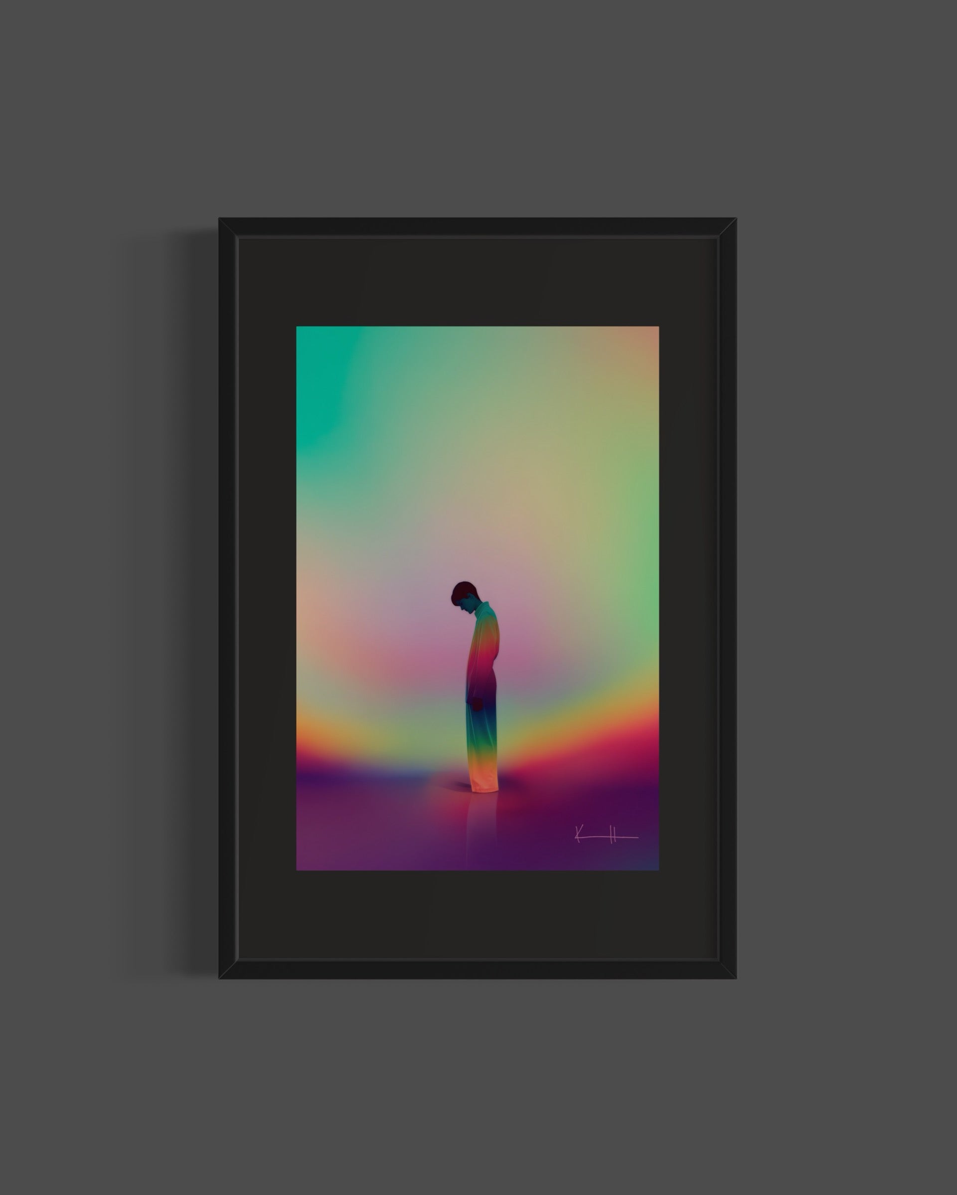 Kalle Hellzen - Ray Giclée 40cm x 60cm, 15.8inches x 23.6inches / Black on black Ray | Time Limited Edition Fine Art Print